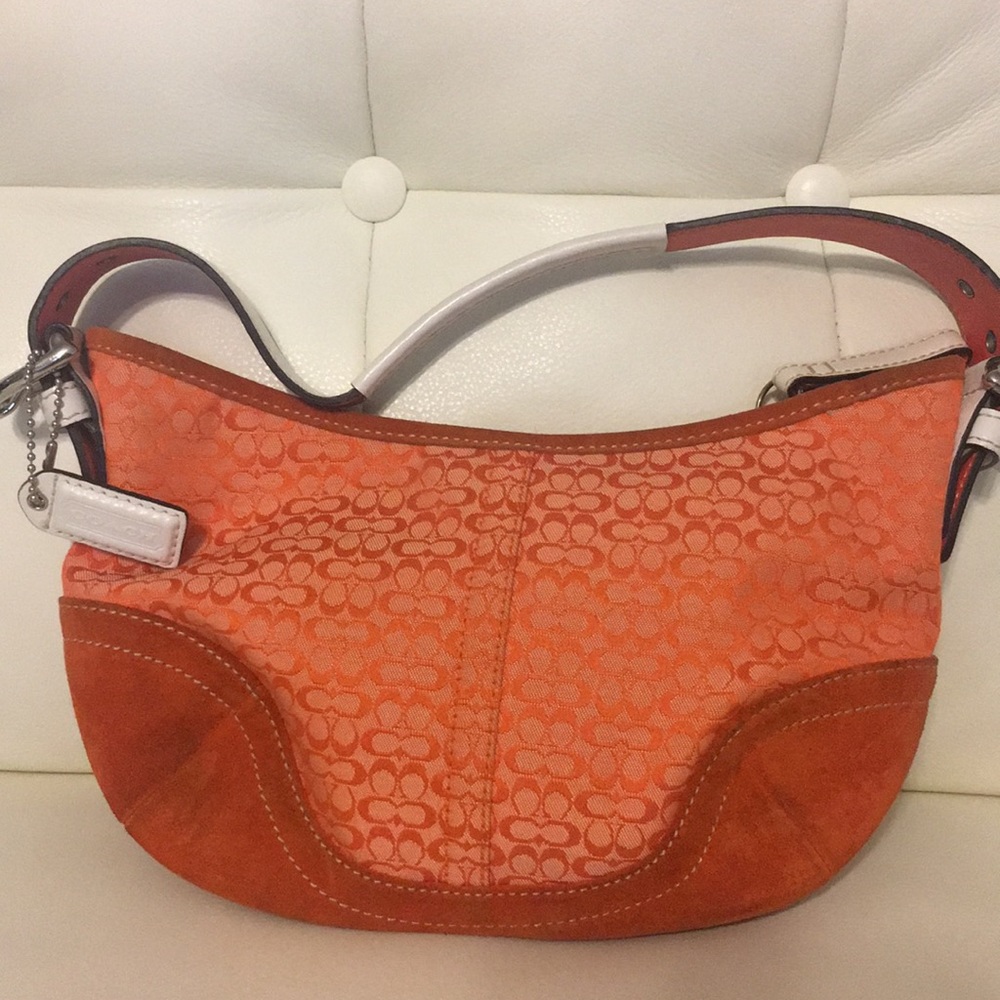 Coach Leather Orange Hobo Purse